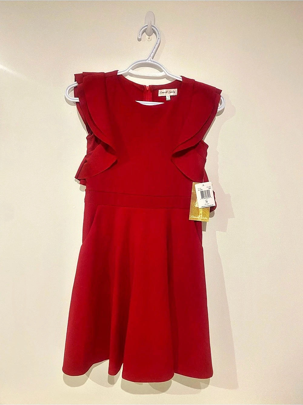 Emerald Sundae 2-Piece Dress w/ Scrunchie Set Girls' Red Ruffle Dress Size 10